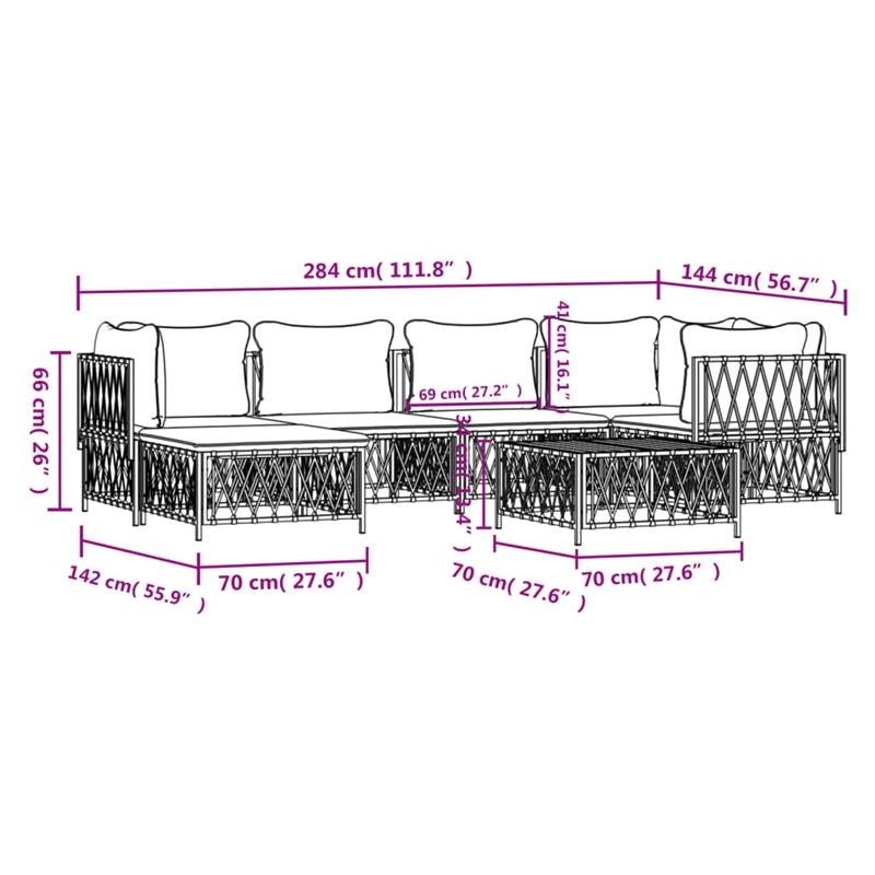 vidaXL Steel Garden Lounge Set in Anthracite