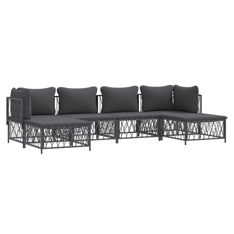 vidaXL 6 Piece Steel Garden Lounge Set in Anthracite