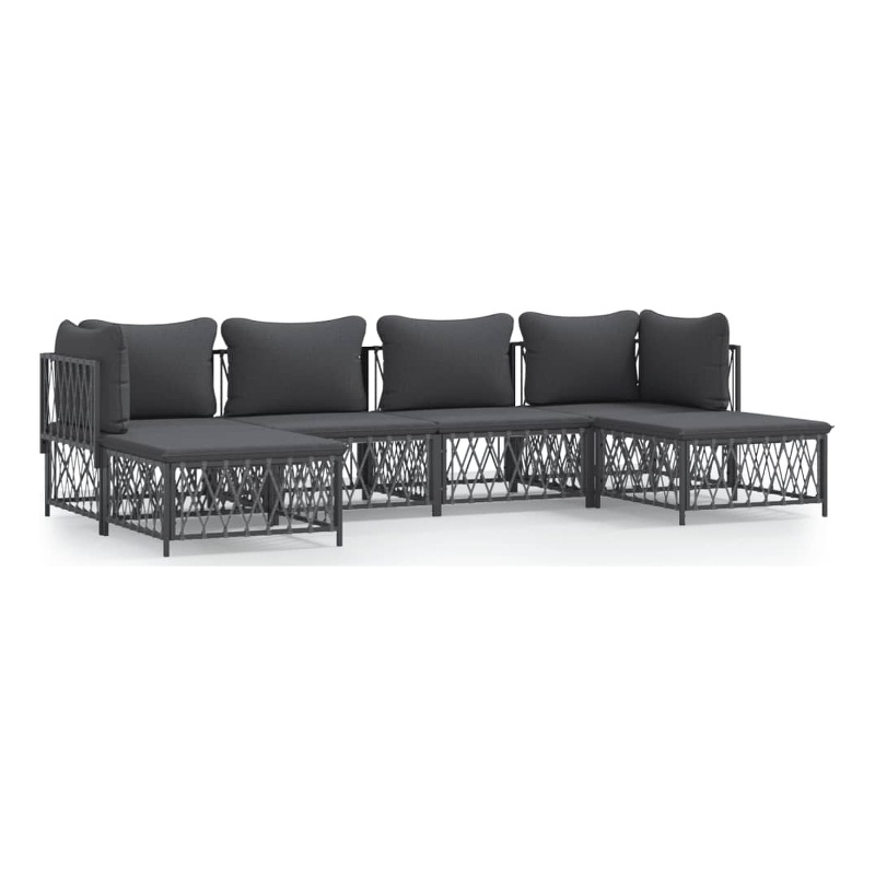 vidaXL 6 Piece Steel Garden Lounge Set in Anthracite