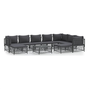 vidaXL 10 Piece Steel Garden Lounge Set in Anthracite