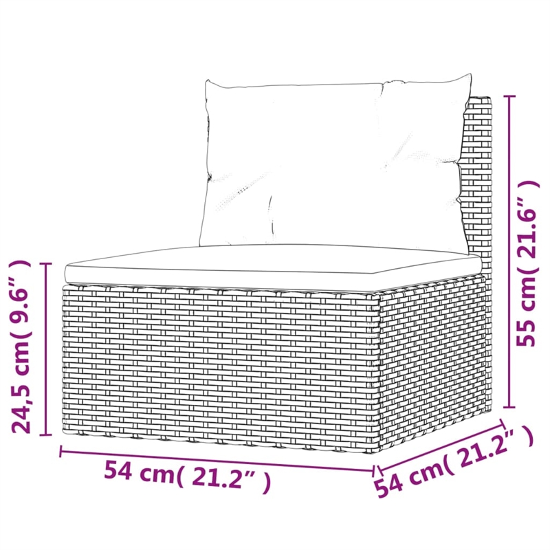 vidaXL 7 Piece Steel Large Garden Lounge Set in Gray