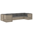 vidaXL 7 Piece Steel Large Garden Lounge Set in Gray