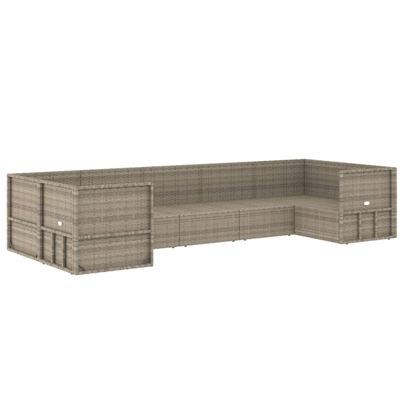 vidaXL 7 Piece Steel Large Garden Lounge Set in Gray