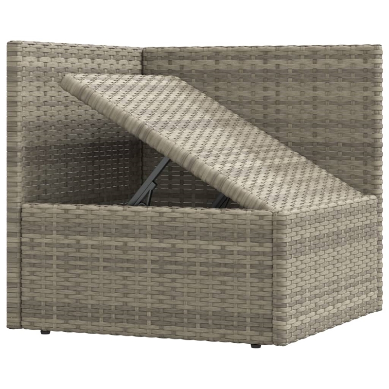 vidaXL 7 Piece Steel Large Garden Lounge Set in Gray