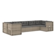 vidaXL 7 Piece Steel Large Garden Lounge Set in Gray