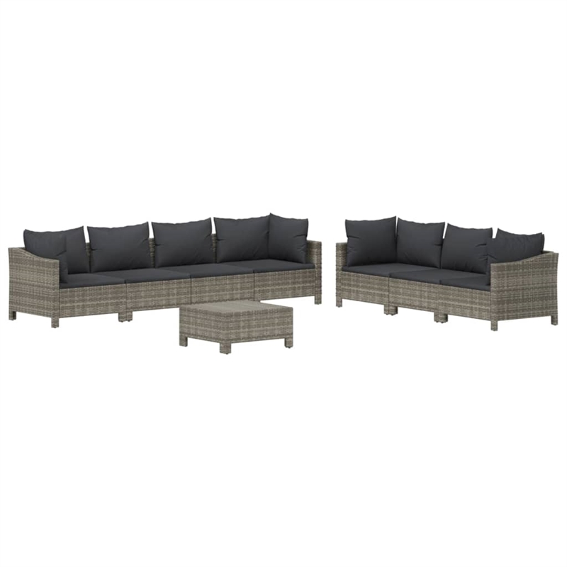 vidaXL 8 Piece Steel Garden Lounge Set in Gray