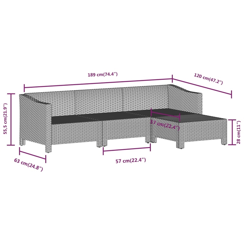 vidaXL 8 Piece Steel Garden Lounge Set in Gray