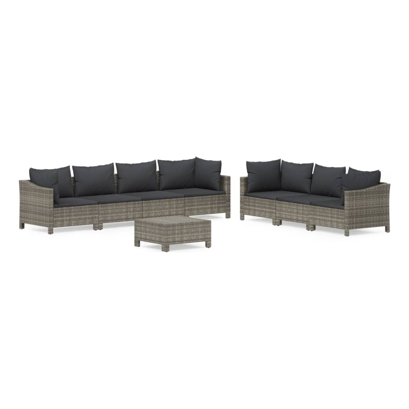 vidaXL 8 Piece Steel Garden Lounge Set in Gray