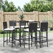 vidaXL 7 Piece Small Bar Set in Black/White/Cream