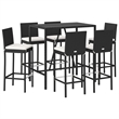 vidaXL 7 Piece Small Bar Set in Black/White/Cream