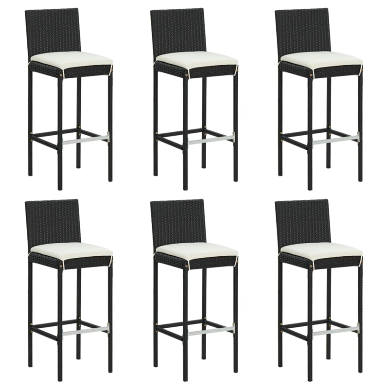 vidaXL 7 Piece Small Bar Set in Black/White/Cream
