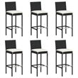 vidaXL 7 Piece Small Bar Set in Black/White/Cream