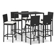 vidaXL 7 Piece Small Bar Set in Black/White/Cream