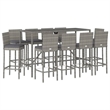 vidaXL 11 Piece Steel Bar Set in Gray