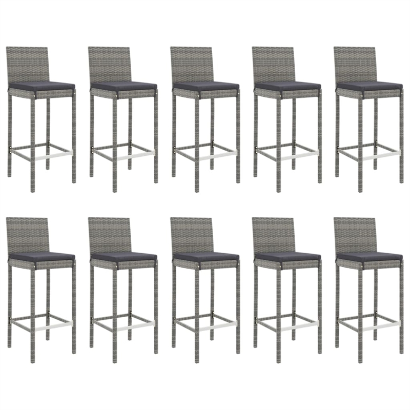 vidaXL 11 Piece Steel Bar Set in Gray