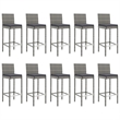 vidaXL 11 Piece Steel Bar Set in Gray