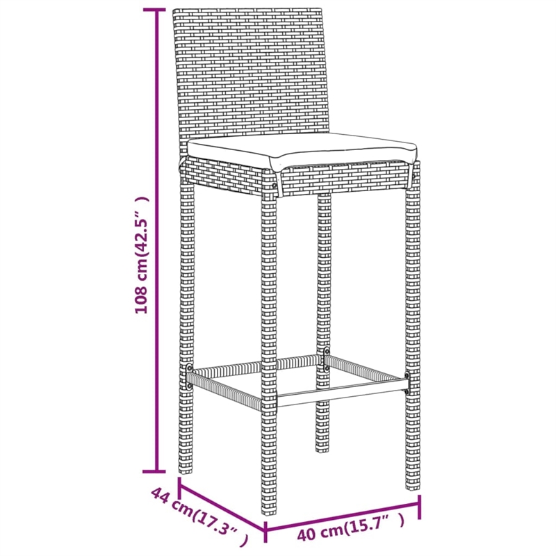 vidaXL 11 Piece Steel Bar Set in Gray