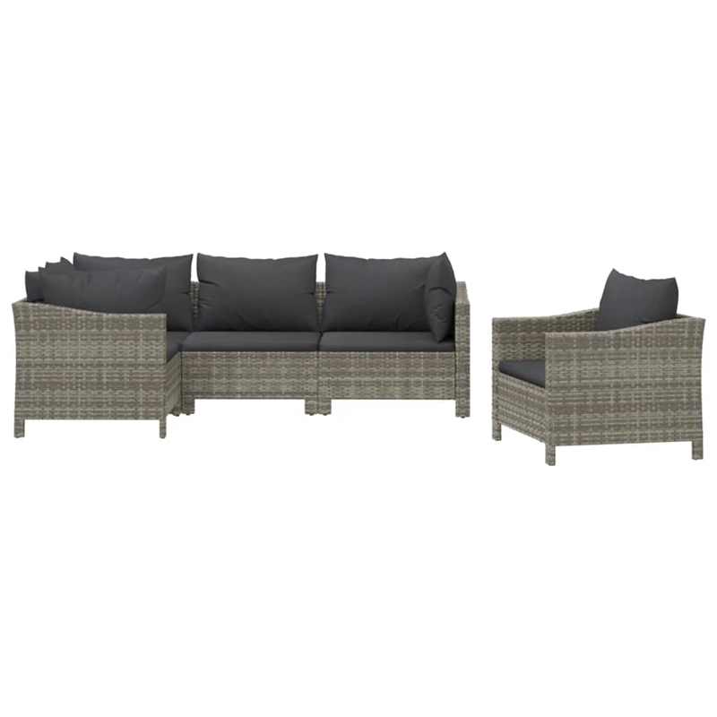vidaXL 5 Piece Steel Garden Lounge Set in Gray