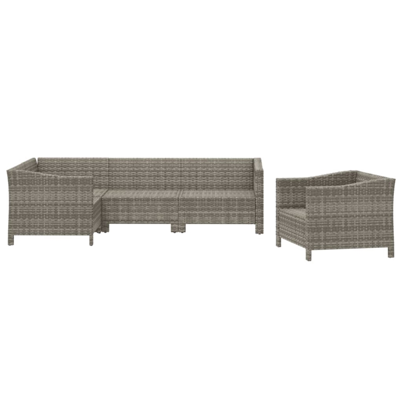 vidaXL 5 Piece Steel Garden Lounge Set in Gray