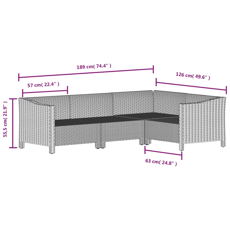vidaXL 5 Piece Steel Garden Lounge Set in Gray