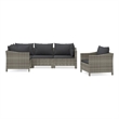 vidaXL 5 Piece Steel Garden Lounge Set in Gray