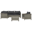 vidaXL 6 Piece Poly Rattan Medium Garden Lounge Set in Gray