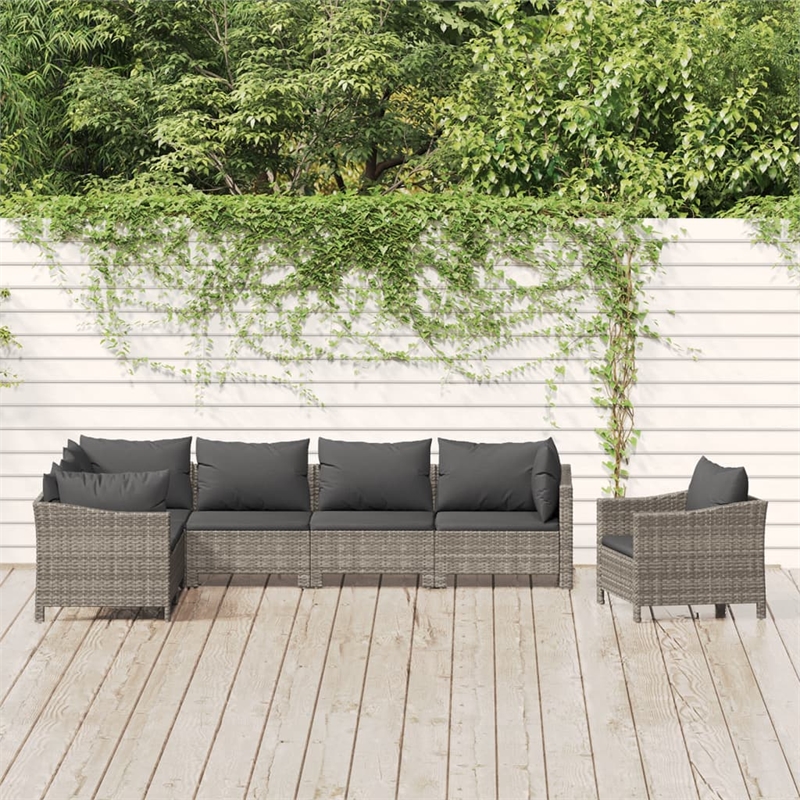 vidaXL 7 Piece Steel Garden Lounge Set in Gray