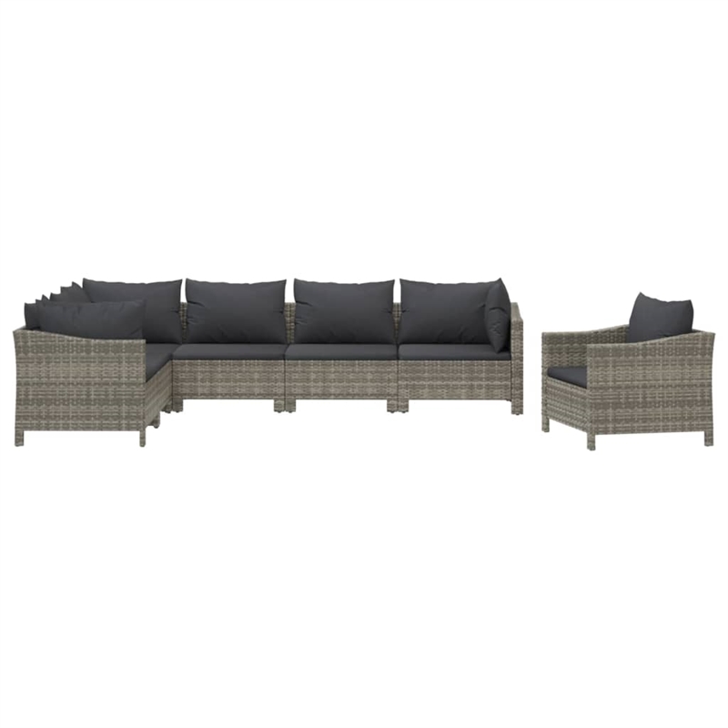 vidaXL 7 Piece Steel Garden Lounge Set in Gray