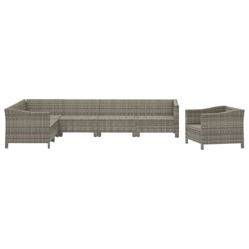 vidaXL 7 Piece Steel Garden Lounge Set in Gray