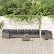 vidaXL 9 Piece Steel Garden Lounge Set in Gray