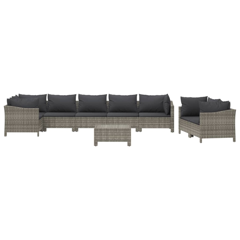 vidaXL 9 Piece Steel Garden Lounge Set in Gray