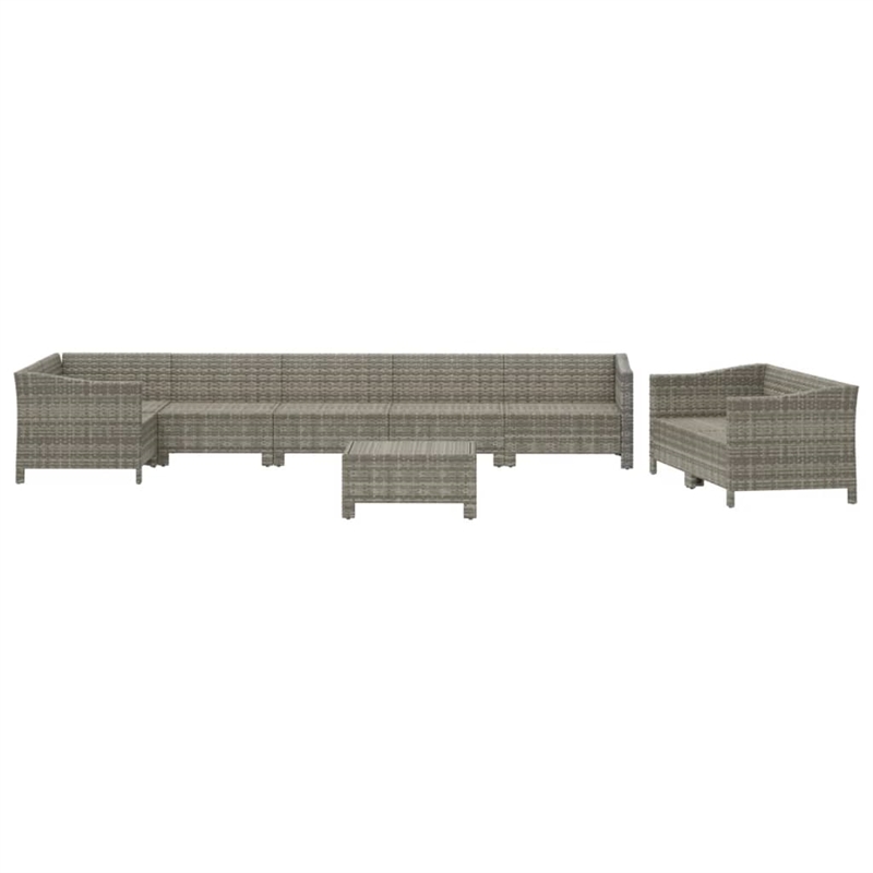 vidaXL 9 Piece Steel Garden Lounge Set in Gray