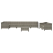 vidaXL 9 Piece Steel Garden Lounge Set in Gray