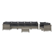 vidaXL 9 Piece Steel Garden Lounge Set in Gray