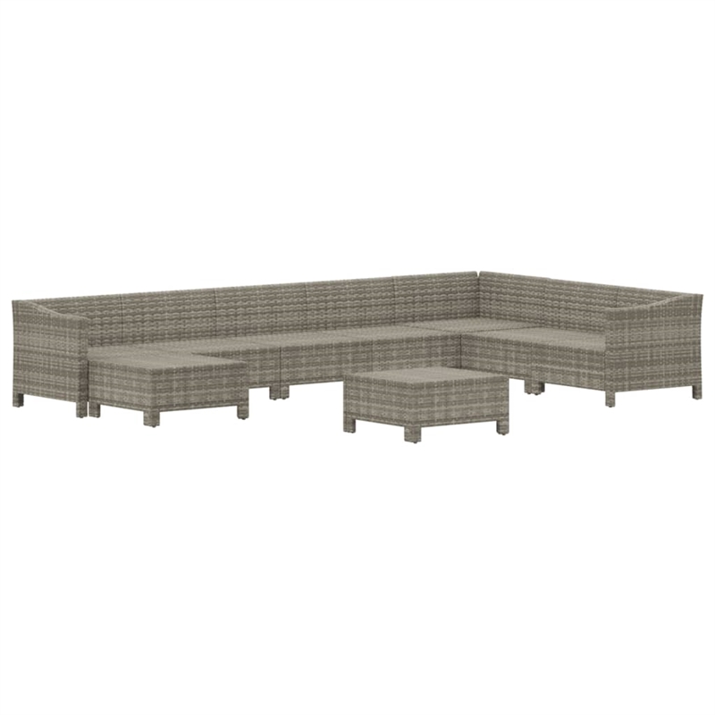 vidaXL 9 Piece Steel Garden Lounge Set in Gray