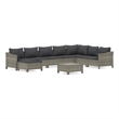 vidaXL 9 Piece Steel Garden Lounge Set in Gray