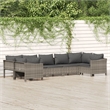 vidaXL 7 Piece Steel Garden Lounge Set in Gray
