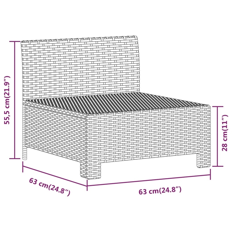 vidaXL 7 Piece Steel Garden Lounge Set in Gray