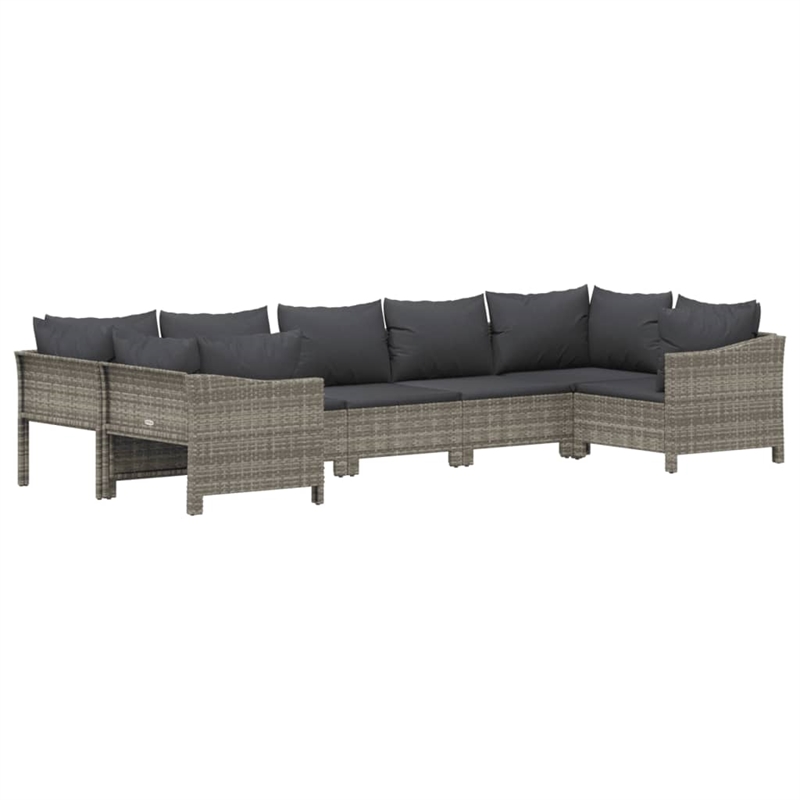 vidaXL 7 Piece Steel Garden Lounge Set in Gray