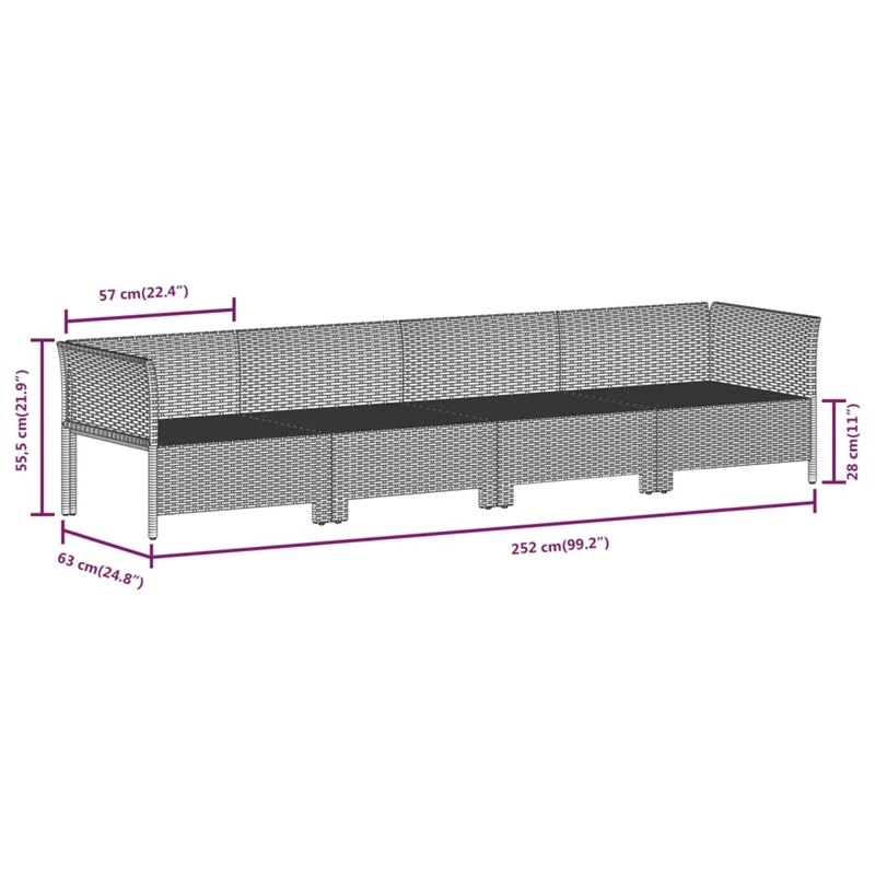 vidaXL 7 Piece Steel Garden Lounge Set in Gray