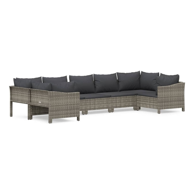 vidaXL 7 Piece Steel Garden Lounge Set in Gray