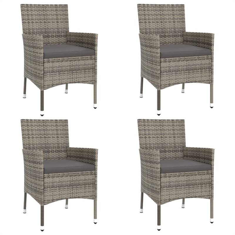 vidaXL 5 Piece Steel Bistro Set in Gray