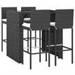 vidaXL 5 Piece Steel Small Bar Set in Black/Cream