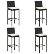 vidaXL 5 Piece Steel Small Bar Set in Black/Cream