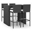 vidaXL 5 Piece Steel Small Bar Set in Black/Cream