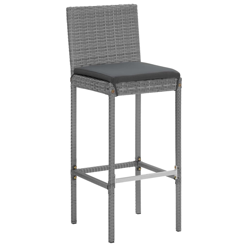 vidaXL 5 Piece Poly Rattan Bar Set in Gray