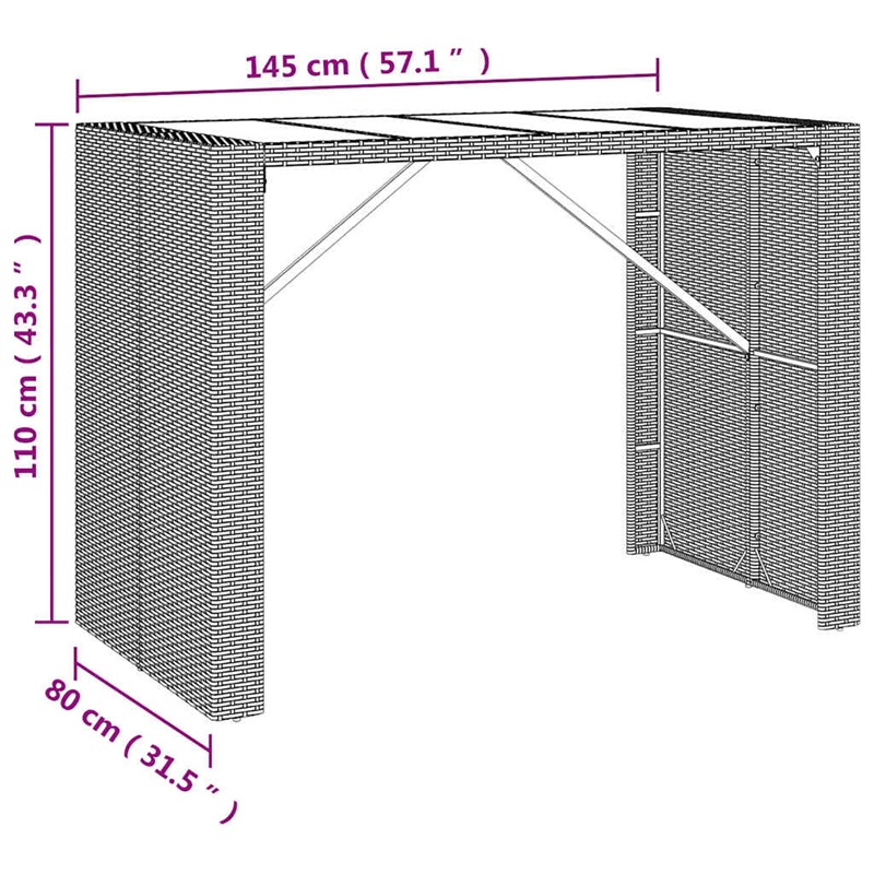 vidaXL 7 Piece Steel Bar Set in Gray