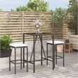 vidaXL Steel Small Bar Set in Black/White/Cream