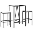 vidaXL Steel Small Bar Set in Black/White/Cream