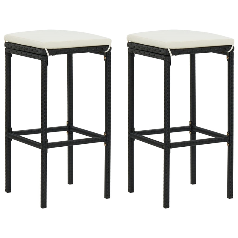 vidaXL Steel Small Bar Set in Black/White/Cream